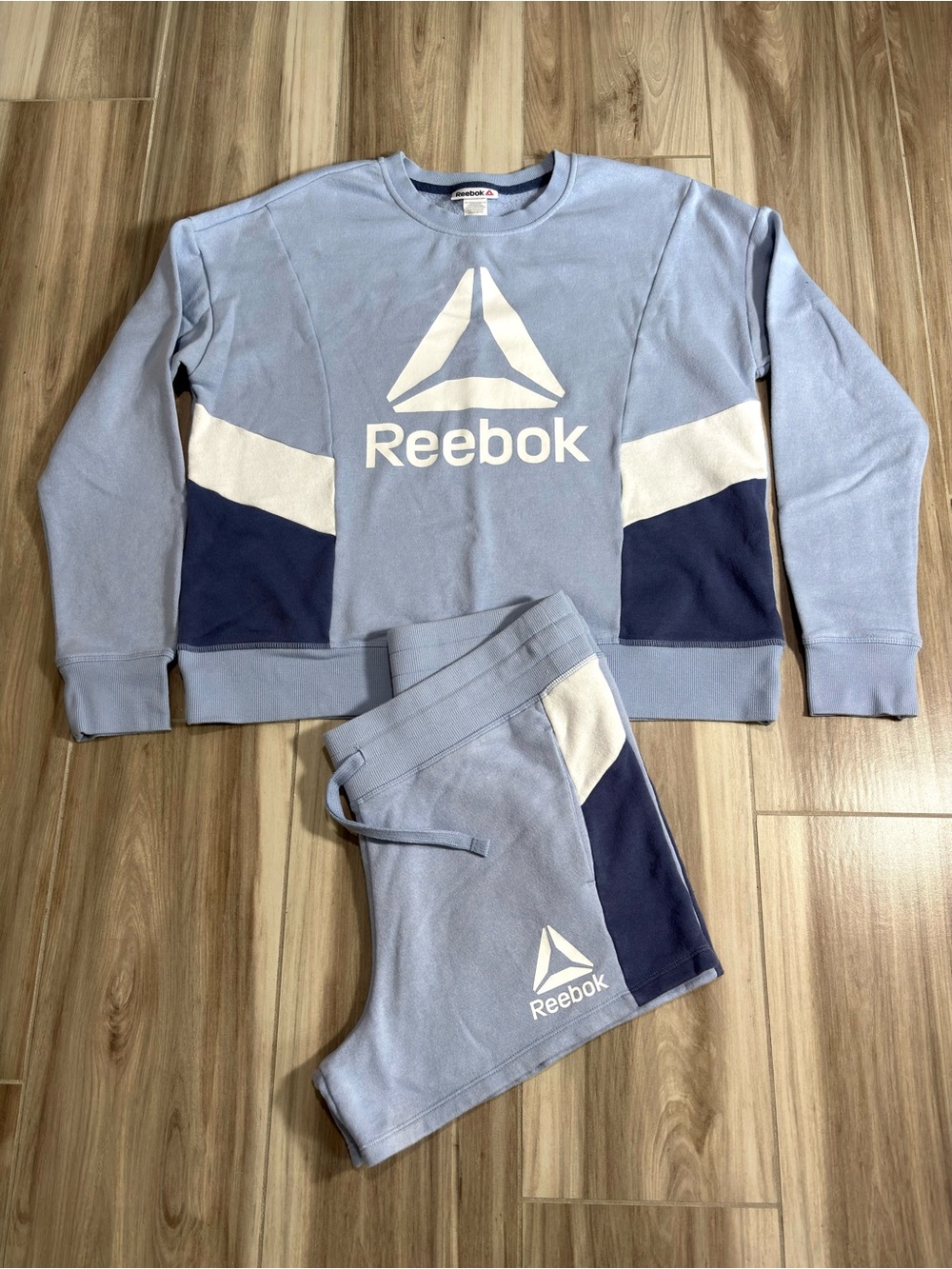 Reebok Light Blue, Navy and White Women’s 2 piece set